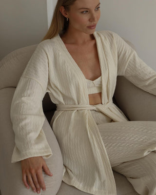 Ensemble Loungewear Gia™ avec pantalon blanc