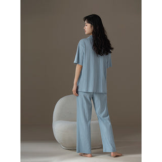 Perla™ Pj's Short-Sleeve & Pants Set Blue