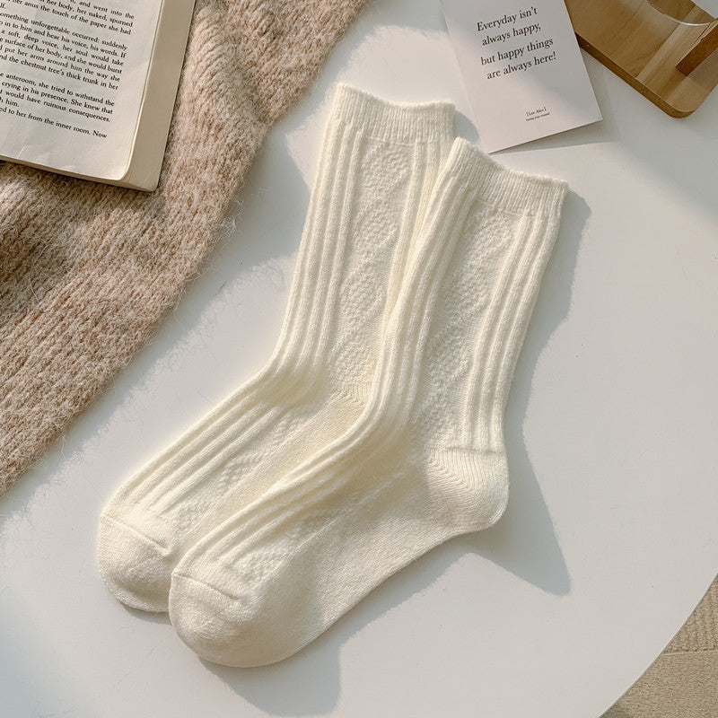 Warm socks made of natural wool with a Pattern Favee.me