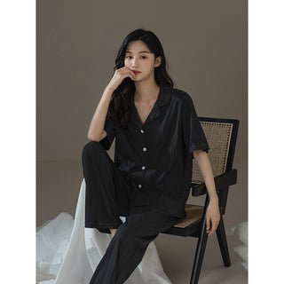 Perla™ Pj's Short-Sleeve & Pants Set Black