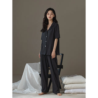 Perla™ Pj's Short-Sleeve & Pants Set Black