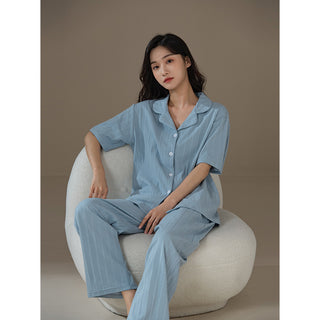 Perla™ Pj's Short-Sleeve & Pants Set Blue