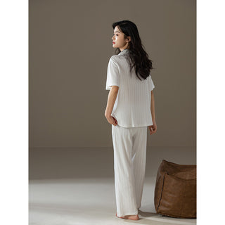 Perla™ Pj's Short-Sleeve & Pants Set White