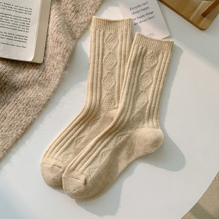 Warm socks made of natural wool with a Pattern