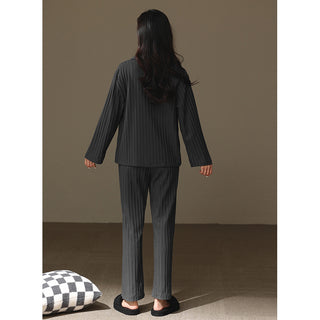 Ella™ PJ Set with Long Sleeves and Pants Black