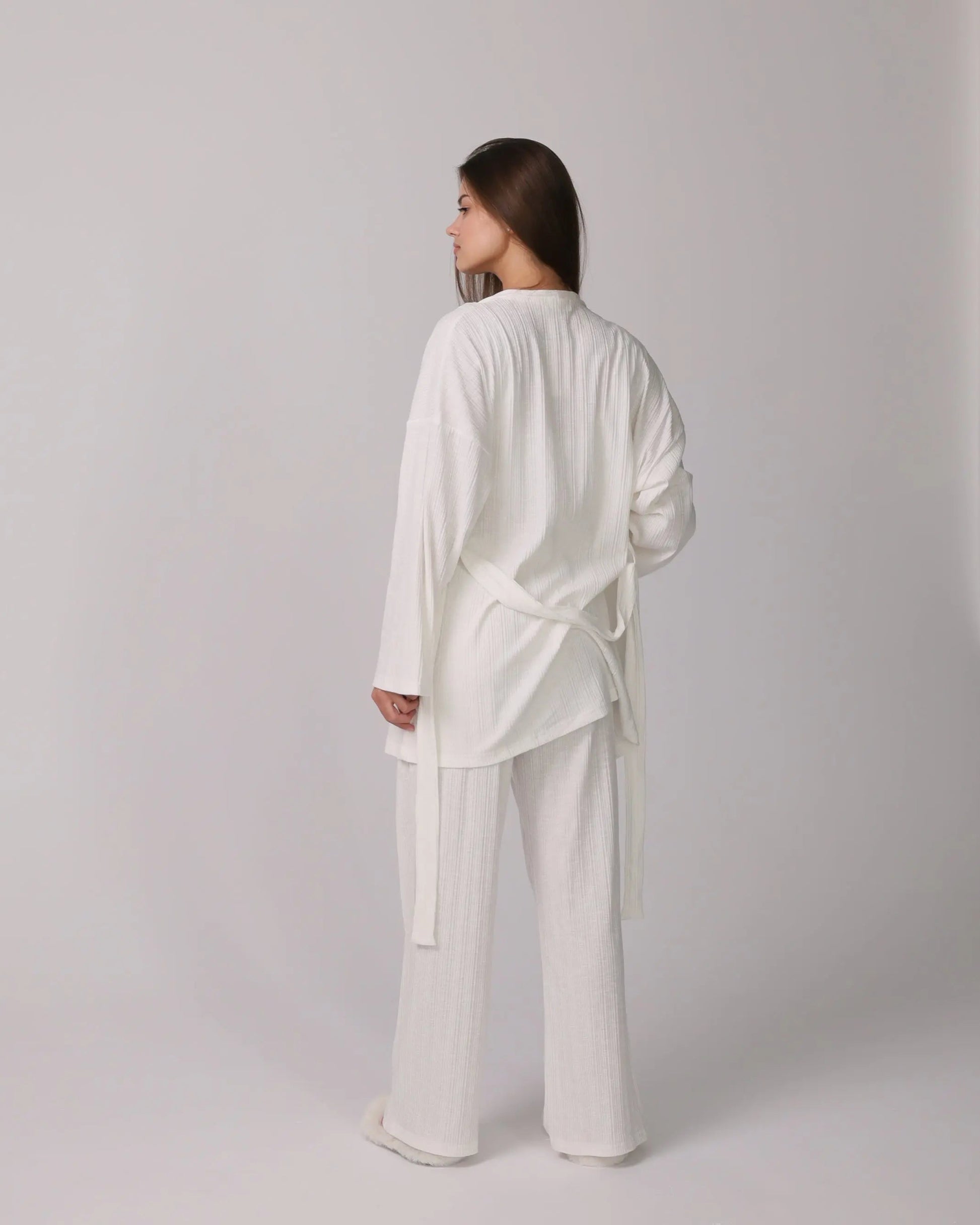 Bali™ White Loungewear Set - Cozy Cotton Pants for Home Comfort